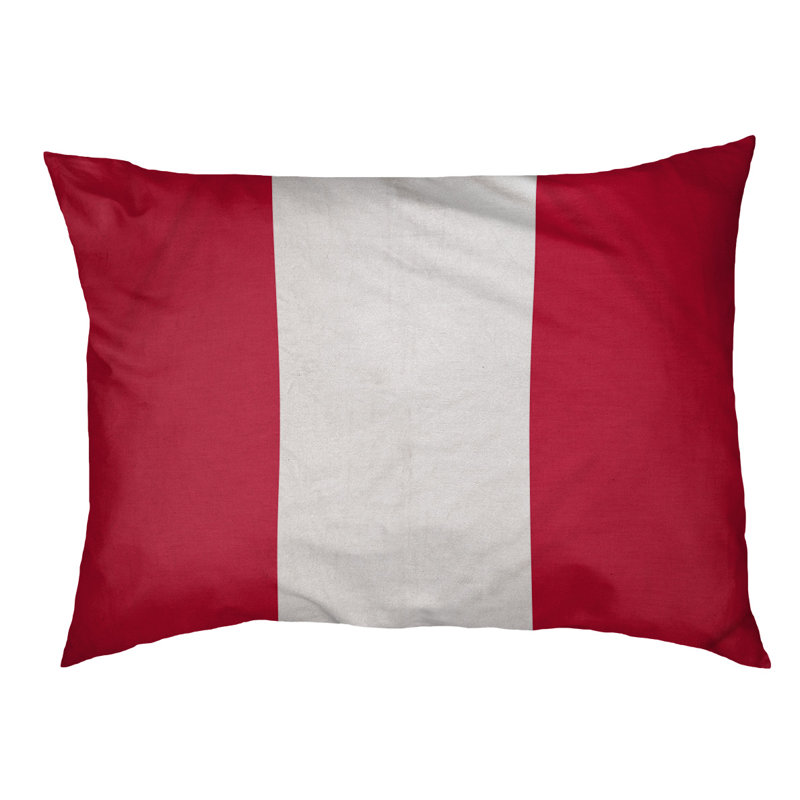 Coussin Louisville, Moyen (l 40 po x P 30 po x H 6,5 po), Rouge / blanc