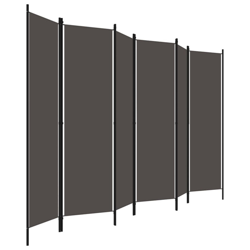 Paravent 6 panneaux vidaXL Anthracite 118,1 "x70,9, Anthracite, 6, H 70,87 po x l 118,11 po x P 1,6 po