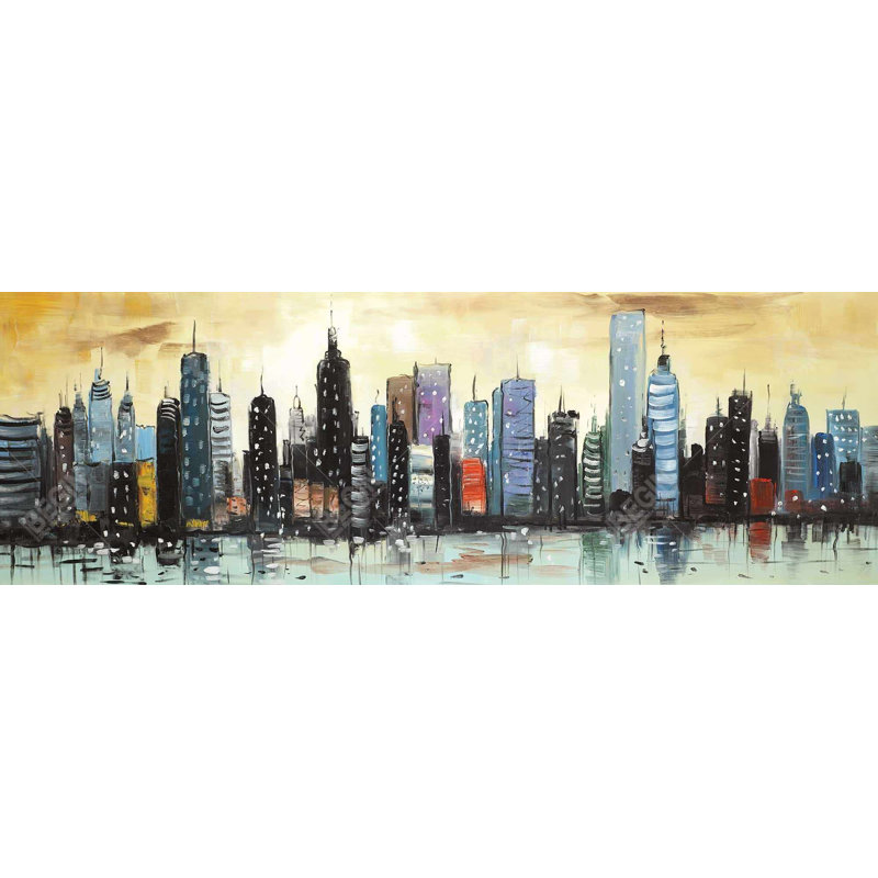 «Skyline On Abstract Cityscape» sur toile