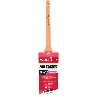 Wooster Z1216 2-1/2 Pro Classic White China Soft Bristle Thin Angle Sash Paint Brush-1PK