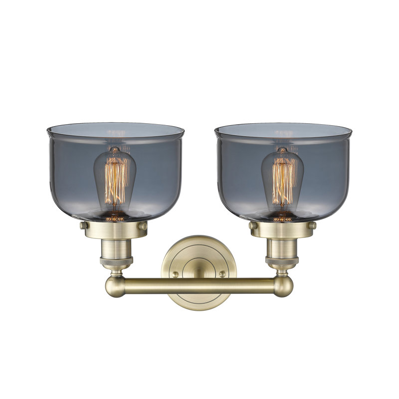Arlester 2 - Light Dimmable Vanity Light, Plated Smoke, Antique Brass