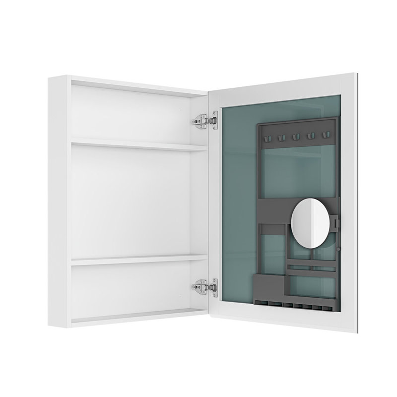 Armoire à pharmacie avec miroir de salle de bain, armoire de salle de bain murale avec rangement, porte s'ouvrant à droite