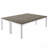 78.7" Extra Long 2-Person Computer Desk, Oak & White Heavy-Duty Steel Legs, Modern Collaborative Workstation