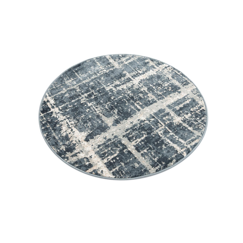 Tapis contemporain bleu marine / beige Aimeeleigh, Rond 3 pi 3 po