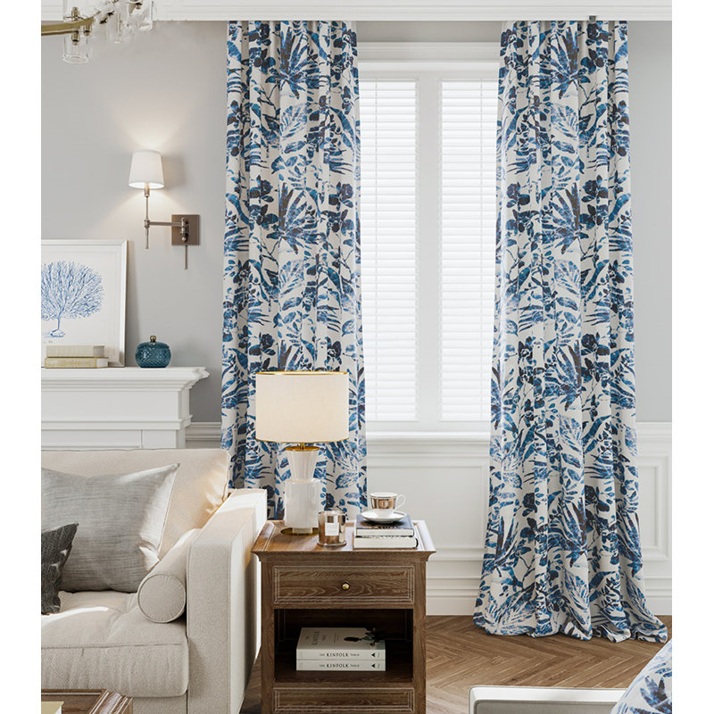 Paire de rideaux semi-transparents en lin, L 45 po x L 108 po