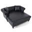 Canapé méridienne surdimensionné Velure de 63 po en cuir PU capitonné avec 2 coussins de salon-134171538