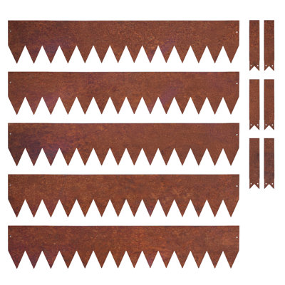 METAL BORDERS SAW 101 cm H x 20 cm W Lawn Edging Fencing
