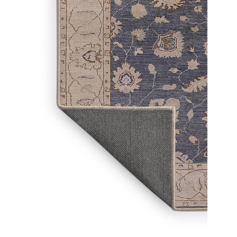 Tapis oriental brun / bleu Hrahad, Rectangle 7 pi x 9 pi