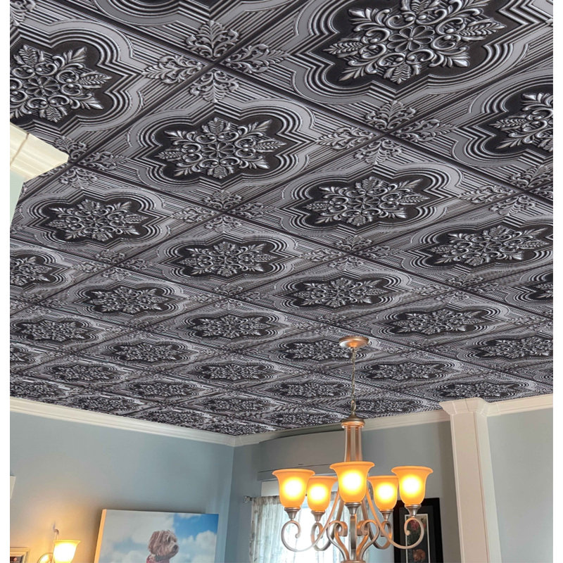 Carreau de plafond en PVC argenté 2 pi x 2 pi Falkirk Perth