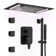 Camino 20"X14" Flush-Mount Rainfall Complete Shower System with LED Light, Silde Bar and 3 Body Jets