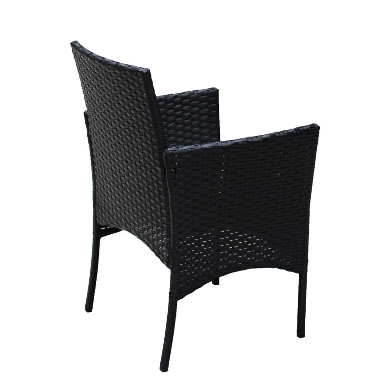 Ensemble de 4 pièces pour l'extérieur - avec coussins attrayants, coussins de patio en PC, 2 fauteuils, tasse en verre trempé pour garder vos boissons au chaud à l'extérieur