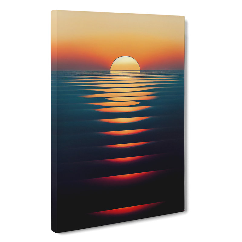 Reflective Sunset - Wall Art, Wrapped Canvas, 50cm H x 35cm W, No Matte