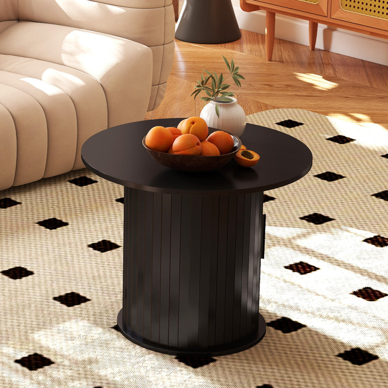Frame Coffee Table with Storage, Black