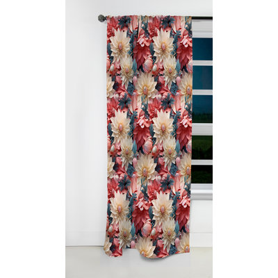 French Romance Floral Motif III - Rideau floral - Rideau occultant floral - 1 panneau