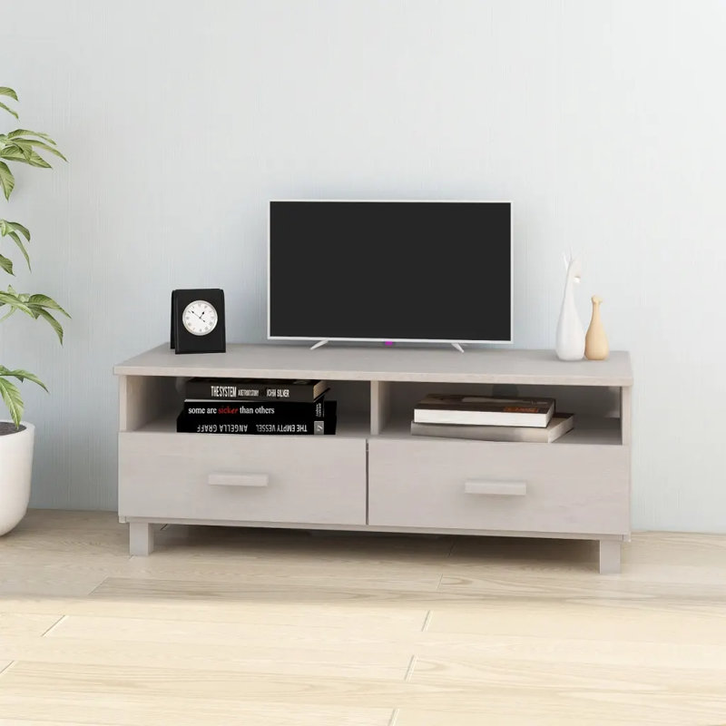 Haether Unfinished TV Stand, White
