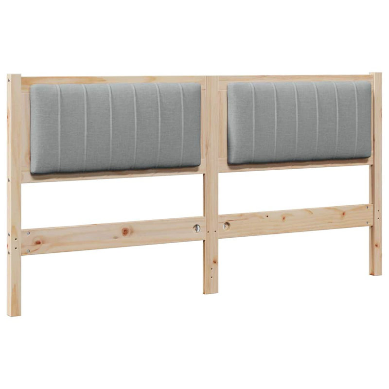 Solid Wood Headboard, Brown, Queen, Light Grey