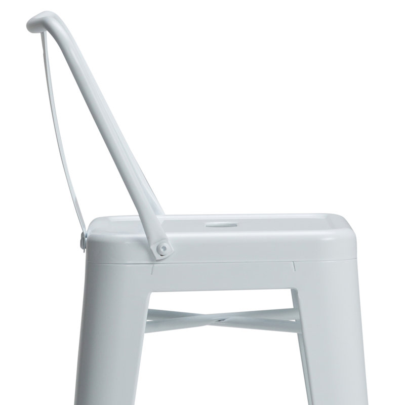 Tabouret en métal Rayne, Blanc, Tabouret de bar (siège d'une hauteur de 30 po), 2