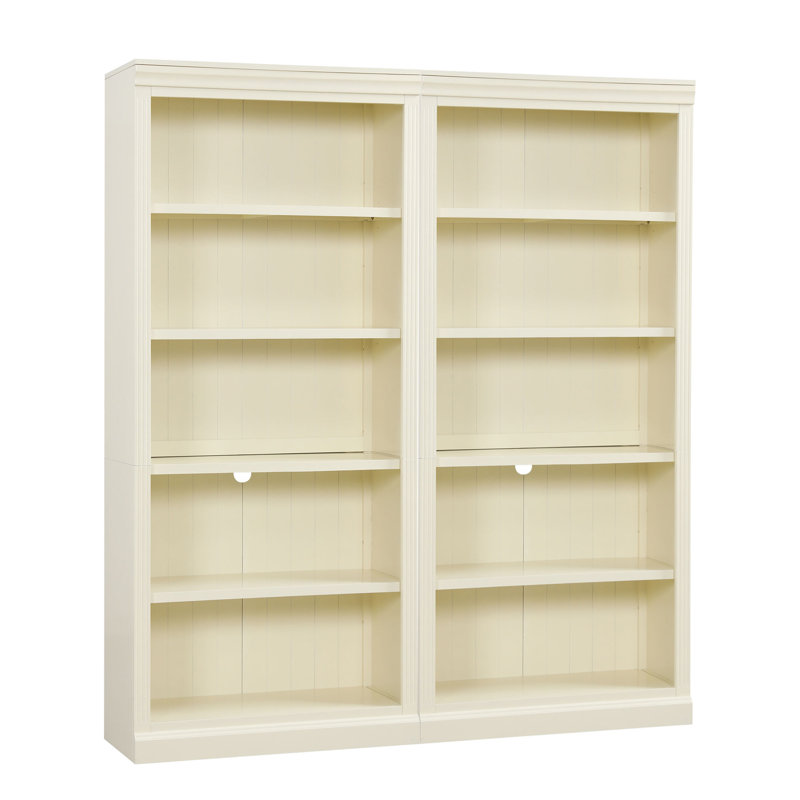 Ensemble de bibliothèque en bois avec bande lumineuse, ensemble de bibliothèque décorative à 5 niveaux avec tablettes réglables, organisateur de rangement, ensemble de tablettes de rangement autoportantes pour le salon, le bureau personnel