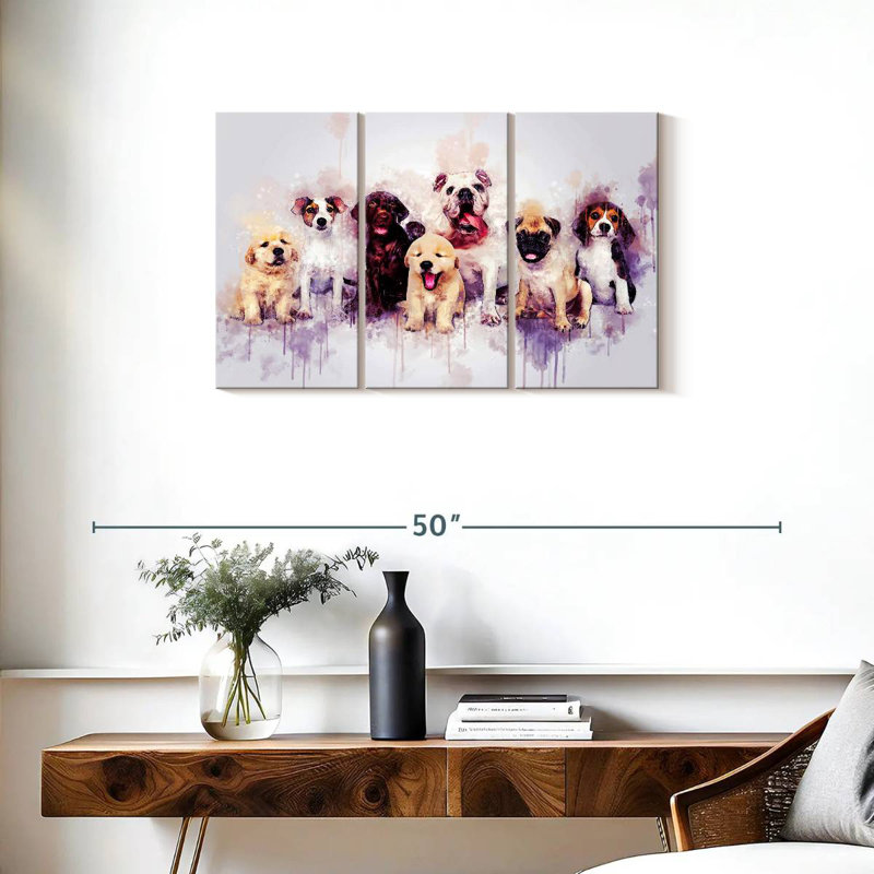 Chiots de chien, H 20 po x l 33 po