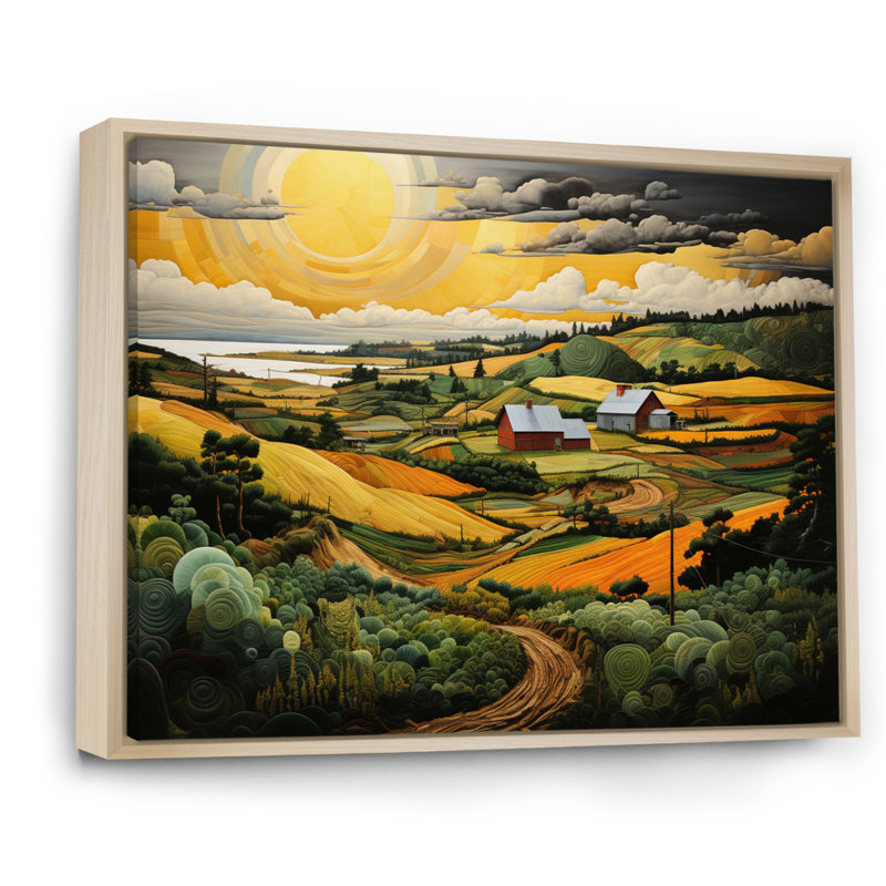 Farm Harvest Symphony Pastoral I, H 24 po x l 32 po, Cadre naturel flottant
