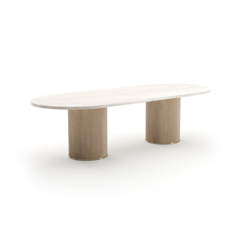 *Rhythm  Oval Stone Top Dining Tbl