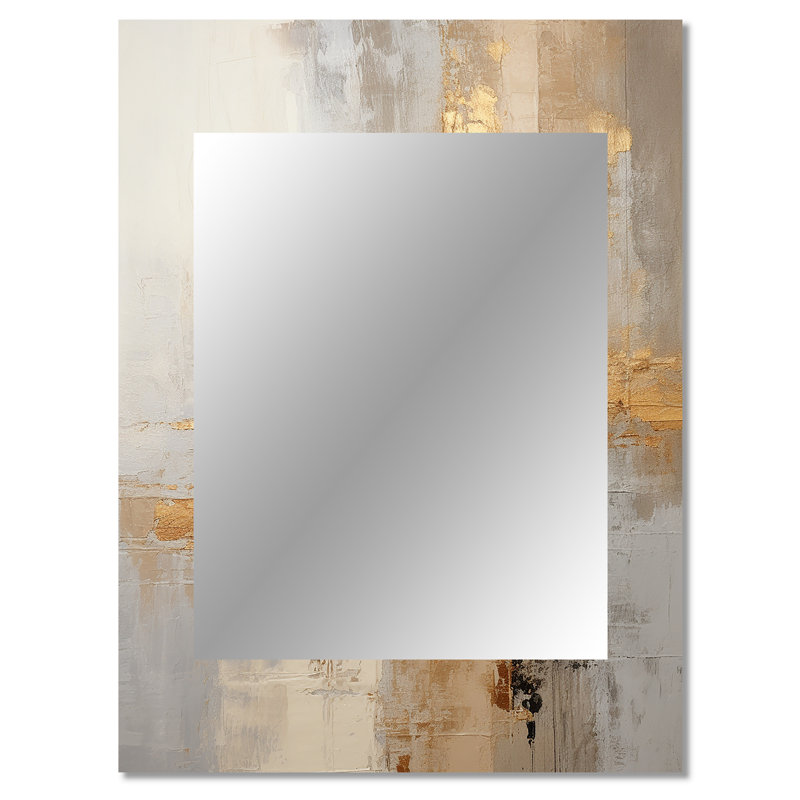 Havily - Beige Modern Wall Mirror, 40 po x 30 po