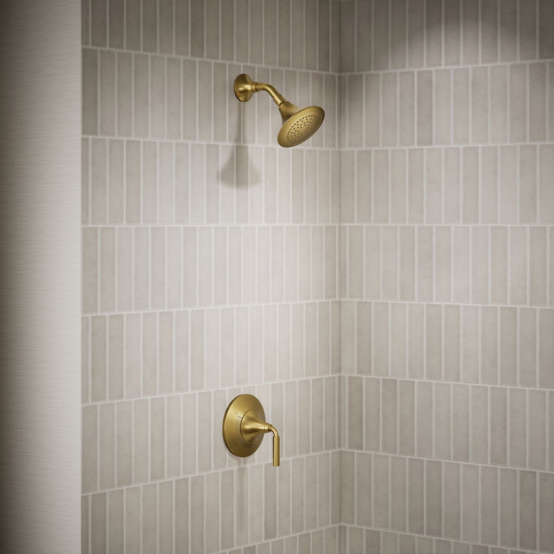 Garniture de robinet de douche à pression équilibrée Tone, Laiton brossé moderne éclatant