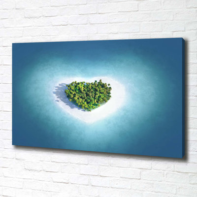 Island Heart Shape - Wrapped Canvas Print