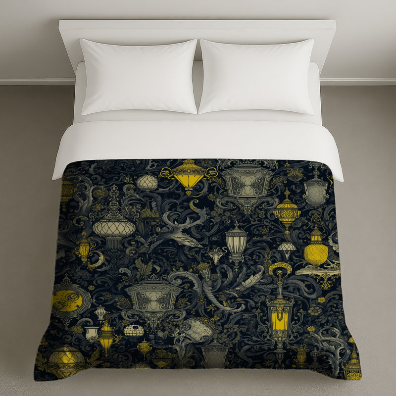 Ornement de lanternes avec housse de couette, Grand lit