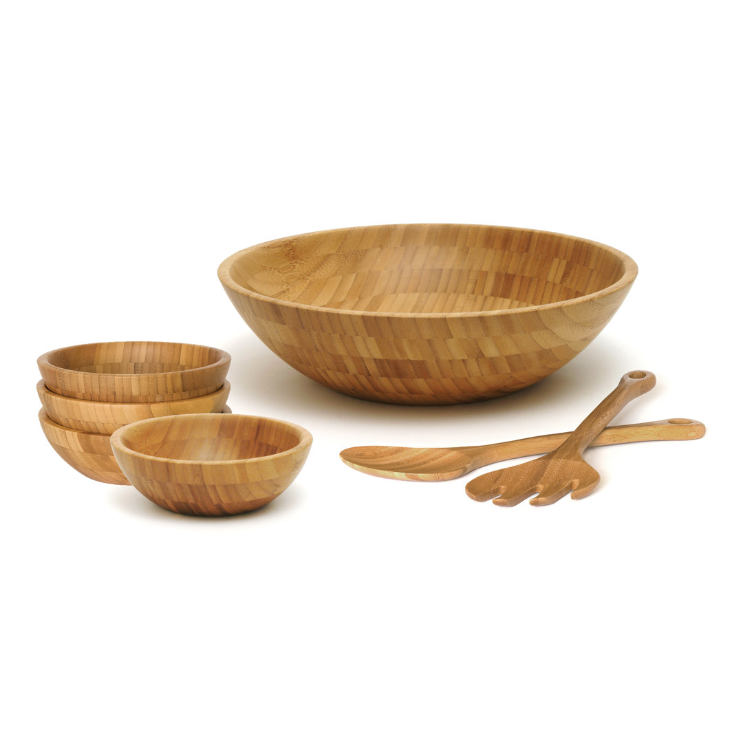 Millwood Pines Hanley Bamboo Salad Bowl Millwood Pines