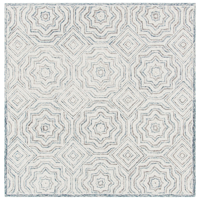 Daniel Hand Tufted Wool Geometric Rug, Square 7'