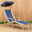 Farley 62cm Long Reclining Birch Single Sun Lounger-713204815