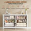 Commode moderne à 6 tiroirs pour chambre à coucher, commode en bois de 137 cm de large avec structure anti-basculement unique, grande commode avec poignées en métal pour salon, couloir, dressing-134678543