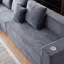 Siège profond modulaire en velours côtelé, 6 sièges, gris, moderne, porte-gobelets, sans assemblage, siège polyvalent pour différents espaces de vie, détente dans des coins confortables-1400783249