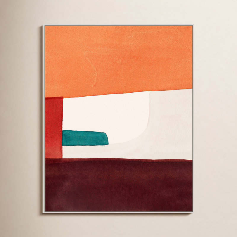 Red Undertones Print by Julia Balfour, White Picture Framed Canvas, 30" H x 24" W x 1.25" D