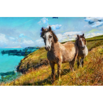 Seaside Horses - Wrapped Canvas Painting