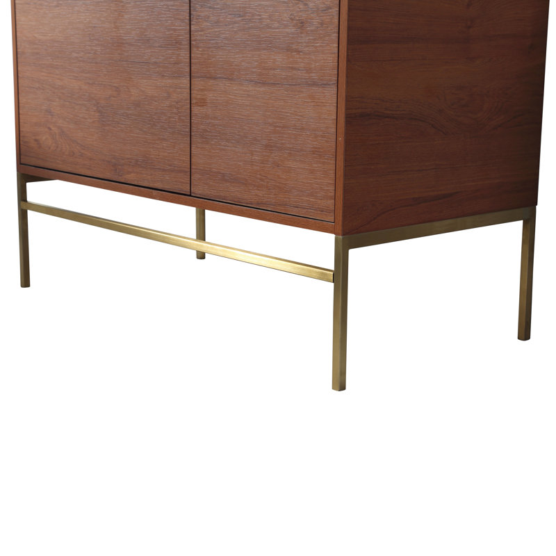 Ensemble de meuble-lavabo simple 30 po Maisie, Noyer épicé, Laiton satiné