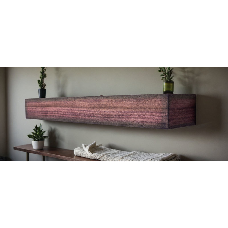 Tablettes flottantes en peuplier, H 5 po x l 59 po x P 6 po, Red Wood