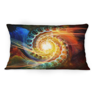 Fractal Spiral Of Vibrant Light - Coussin décoratif imprimé moderne