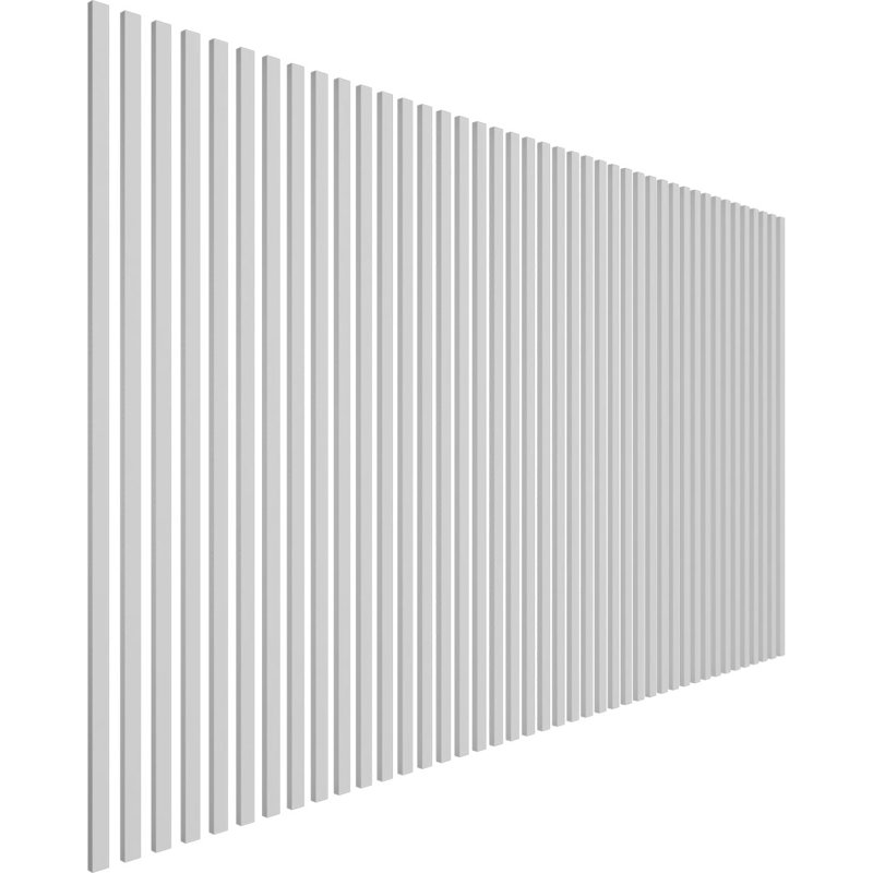 Ensemble de panneaux muraux réglables en PVC H 47 po x T 1/2 po avec lattes l 1 po, non fini (contient 42 lattes)