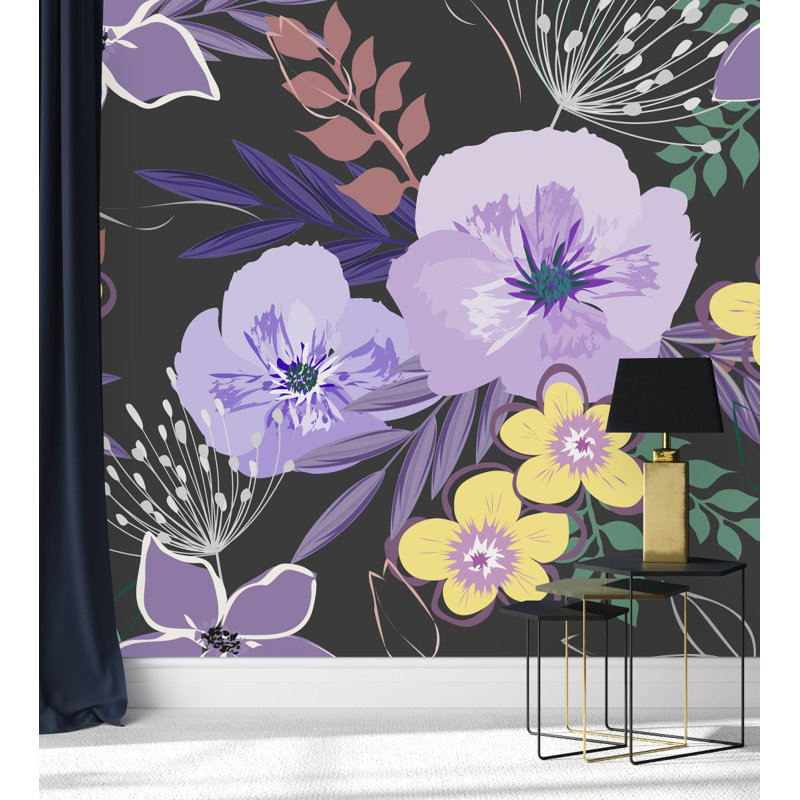 Panneau mural lilas 8,33 pi x l 100 po, L 8,33 pi x l 100 po
