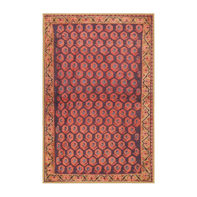 Tapis oriental en laine / polyester tissé à la machine rouge / brun / beige Kealey