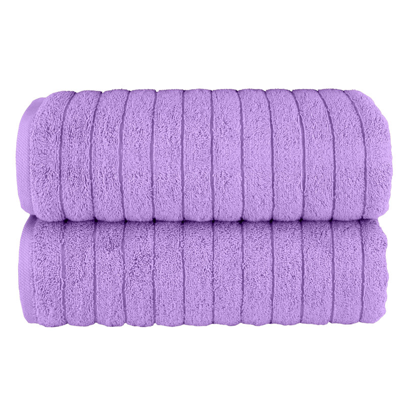 Elegant Comfort 100% Turkish Cotton Corduroy Ribbed Luxury Soft 2 Pack Bath Towels 27 X 54 Inch - Ultra Plush, Absorbent, Quick Dry, Hotel Spa Quality Towels For Bathroom Essentials