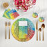 Ensemble de table en mosaïque violette multicolore