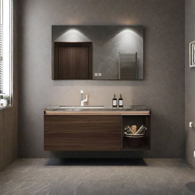 Light luxury style rock plate bathroom cabinet
