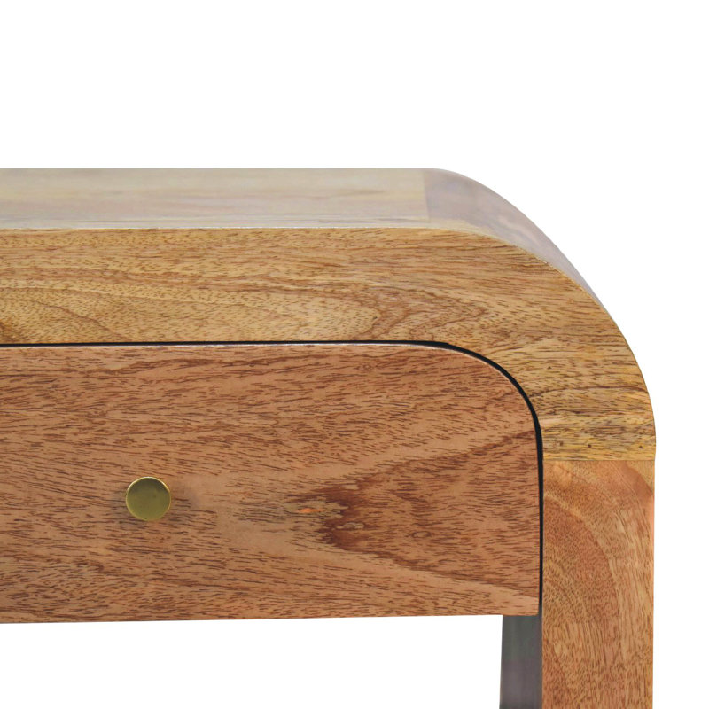 Table de chevet en bois massif, boîte simple, chêne, Brun
