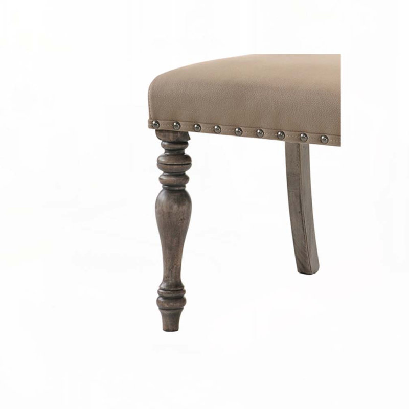 Ensemble de chaises de salle à manger rembourrées en tissu avec bois de grève imprimé, tête de clou
