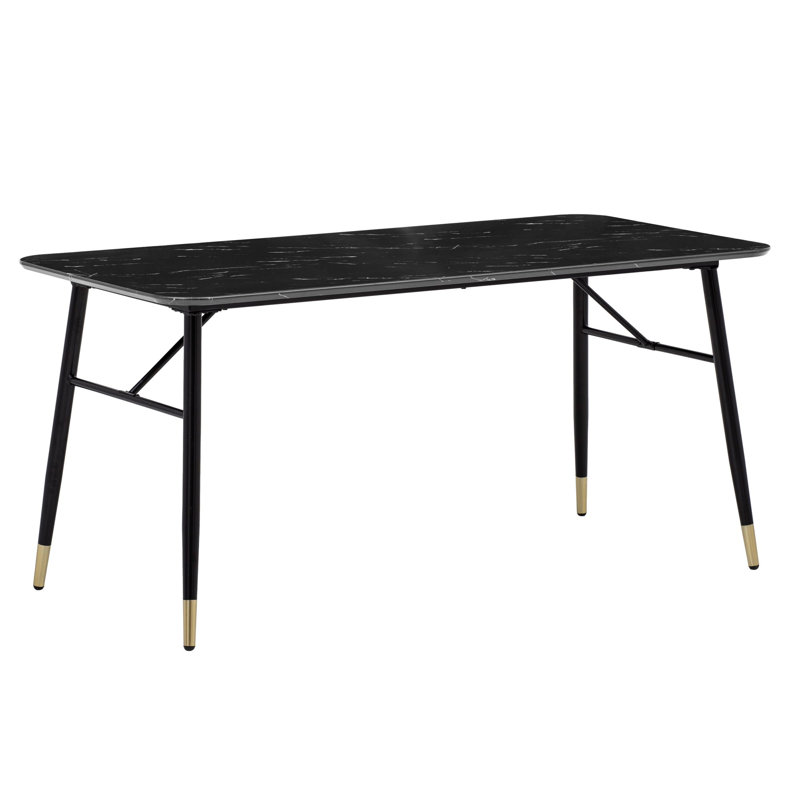 Metal Base Dining Table, Black