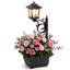 Pot à fleurs d'extérieur 2 en 1 avec lampadaire solaire, fixation murale ou autoportante
