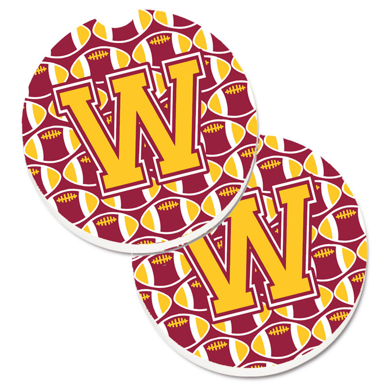 Sous-verre de football, W, Marron / Or